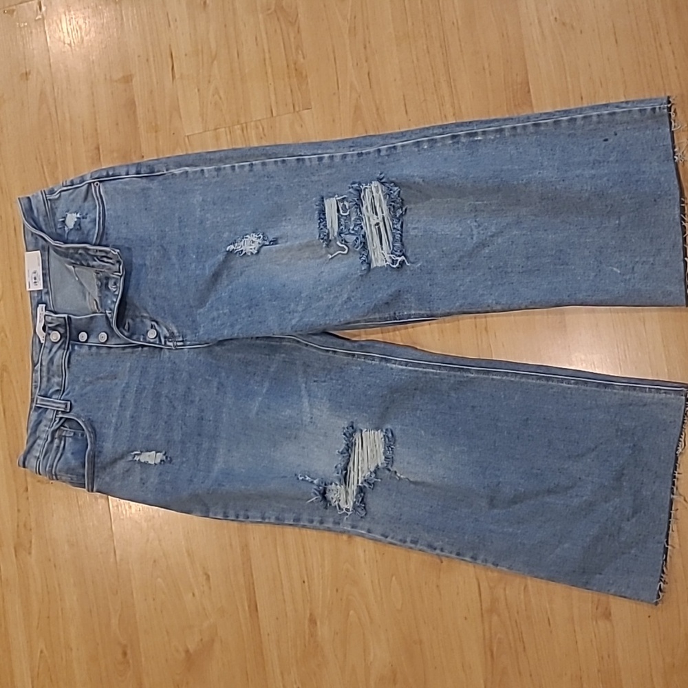 High rise wide leg jeans